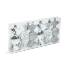 Karácsonyfadísz szett - ezüst cukor - 10 x 3,6 cm - 6 db / szett