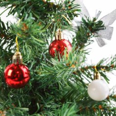   Karácsonyfadísz szett - piros / fehér - 3 cm - 15 db / szett