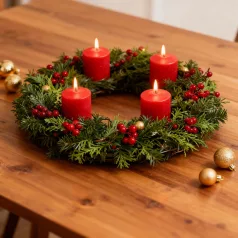 Gyertya szett - piros, illatmentes - 4 x 45 g