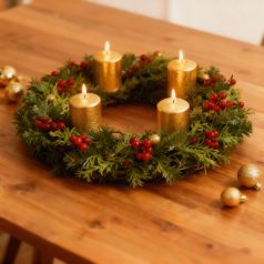 Gyertya szett - arany, illatmentes - 4 x 45 g