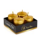 Gyertya szett - arany, illatmentes - 4 x 45 g