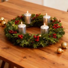 Gyertya szett - ezüst, illatmentes - 4 x 45 g