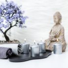 Gyertya szett - ezüst, illatmentes - 4 x 45 g