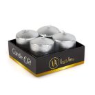 Gyertya szett - ezüst, illatmentes - 4 x 45 g