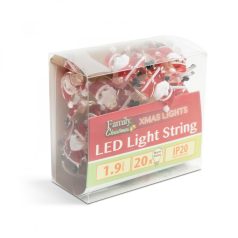   LED fényfüzér - mikulás - 2,2 m - 20 LED - melegfehér - 2 x AA