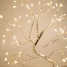 LED-es asztali fa dekoráció - melegfehér - érintőgombos, elemes, USB-s