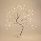 LED-es asztali fa dekoráció - melegfehér - érintőgombos, elemes, USB-s