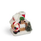 Karácsonyi LED-es házikó - 3 féle - 8 x 6 x 8,5 cm