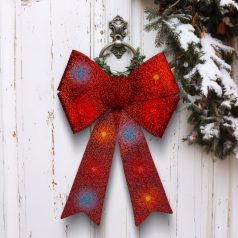   LED-es masni dekoráció - fényes - piros - 11 színes LED - 40 x 30 cm