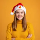 Karácsonyi mikulás sapka - Hóember mintával - 30 x 45 cm