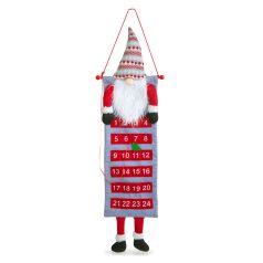   Fali adventi naptár - 3D skandináv manóval - textil - 100 x 28 cm