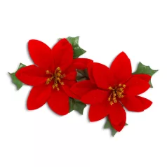   Mikulásvirág - glitteres, piros - 13 x 13 cm - 2 db / csomag