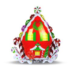   Karácsonyi lufi - alumínium fólia - mézeskalács - 67 x 71 cm