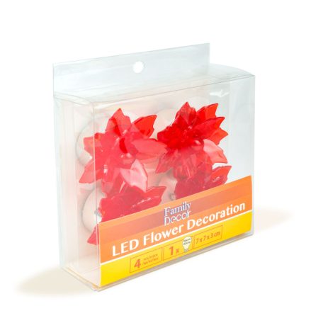 LED-es virág dekoráció - elemes - 4 db / csomag