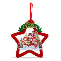   LED-es ablakdekor - melegfehér LED - csillag, hóember - tapadókorongos