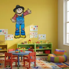   Őszi dekoráció - Madárijesztő - mozgatható végtagokkal - papír - 91,4 cm