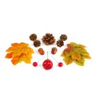 Őszi dekoráció - falevél, toboz, tök szett - 4 féle