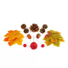 Őszi dekoráció - falevél, toboz, tök szett - 4 féle