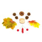 Őszi dekoráció - falevél, toboz, tök szett - 4 féle