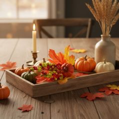   Őszi dekoráció - tök, bogyó, falevél - 24 cm - 2 db / csomag