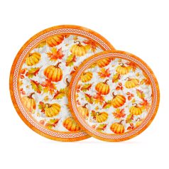 Papírtányér szett - tökös - 2 méret - 12 db / csomag