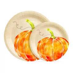 Papírtányér szett - tökös - 2 méret - 12 db / csomag