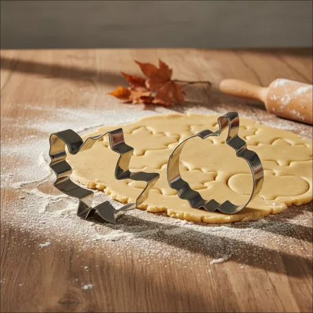 Sütikiszúró szett - levél és tök - fém - 8 cm - 2 db / szett