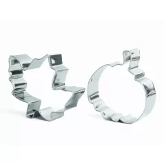   Sütikiszúró szett - levél és tök - fém - 8 cm - 2 db / szett