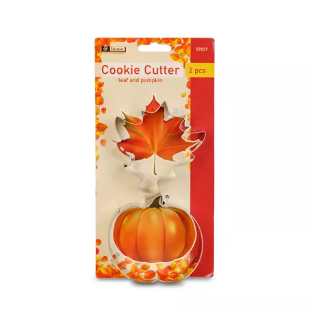 Sütikiszúró szett - levél és tök - fém - 8 cm - 2 db / szett