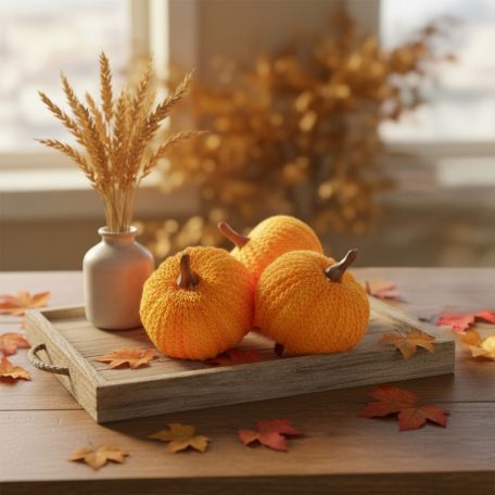Őszi dekoráció - tök szett - csipeszes - narancssárga - 3 db / csomag