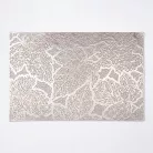 Tányéralátét - levélmintás - PVC - 45 x 30 cm - ezüst