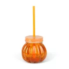 Üvegpohár - 3D tök - tetővel, szívószállal - 350 ml