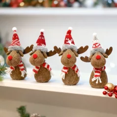 Karácsonyi manó - rénszarvas - 18 cm - 4 féle