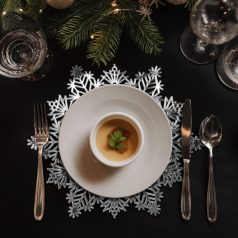 Szilikon edényalátét - jégkristály - ezüst - 38 cm