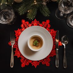 Szilikon edényalátét - jégkristály - piros - 38 cm