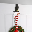 Karácsonyi kopogtató, ajtódísz tartó - fém - hóember - 38 cm