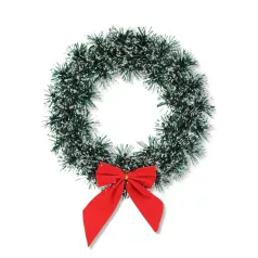   Karácsonyi ajtódísz / kopogtató - koszorú masnival - 27 cm