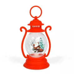   Karácsonyi dekoráció - lámpás - Mikulás - piros - 16,5 x 7 cm - 3 x LR44