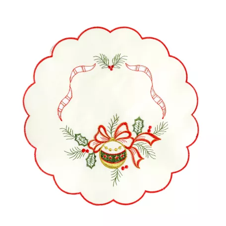 Karácsonyi asztalterítő - hímzett - 29 cm - 3 féle