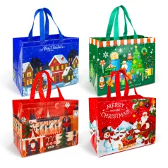 Karácsonyi ajándéktáska - 31 x 25 x 17 cm - 4 féle