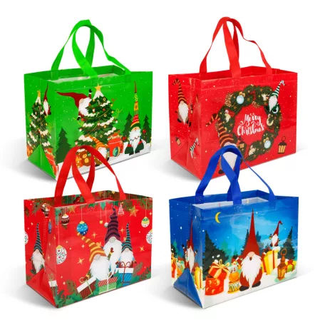 Karácsonyi ajándéktáska - 31 x 25 x 17 cm - 4 féle