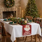 Karácsonyi dekoráció - asztalterítő futó - Mikulás - 183 x 33 cm