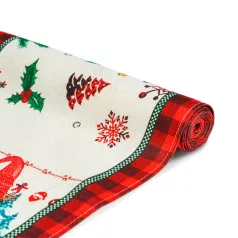   Karácsonyi dekoráció - asztalterítő futó - manós - 183 x 33 cm