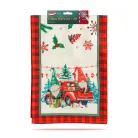 Karácsonyi dekoráció - asztalterítő futó - manós - 183 x 33 cm