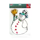 Karácsonyi ablakdekoráció - hóember - tapadókorongos - 30 x 29 cm