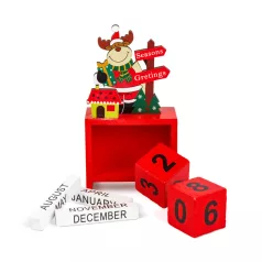Karácsonyi naptár - MDF - 13,5 x 7 x 3,5 cm - 3 féle