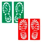 Karácsonyi dekoráció - lábnyom sablon szett - műanyag - 30,5 x 14 cm - 4 db / csomag