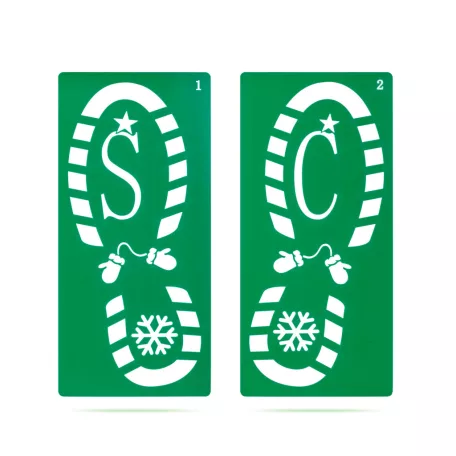 Karácsonyi dekoráció - lábnyom sablon szett - műanyag - 30,5 x 14 cm - 4 db / csomag