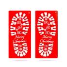 Karácsonyi dekoráció - lábnyom sablon szett - műanyag - 30,5 x 14 cm - 4 db / csomag
