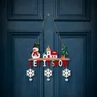 Karácsonyi dekoráció - akasztható - fa - csengettyűvel - 23 x 20 cm - 2 féle